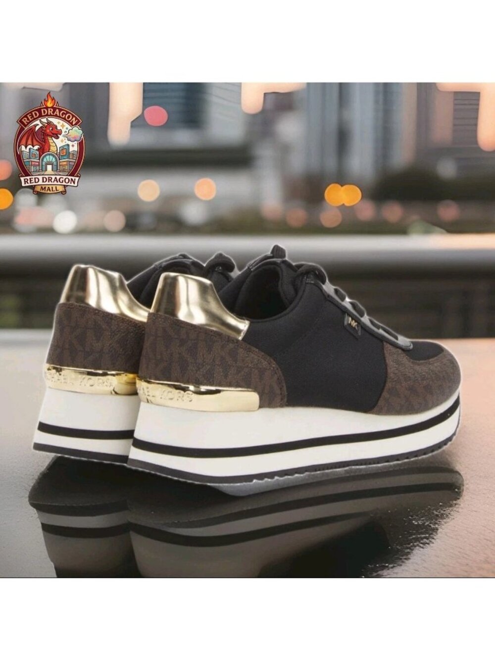 Michael Kors Monique Knit Trainer Running Sneakers Brown - Women's Size 10 - Picture 5 of 12